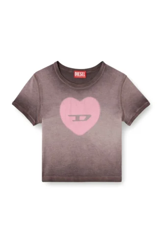 t-ele Tricou cu nervuri și inimă pictată în acuarelă D