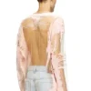 t-hassan-ls-a Tricou din nailon cu mâneci lungi și imprimeu cu versuri