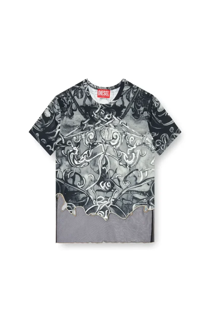 t-inlay Tricou din nailon cu imprimeu heraldic