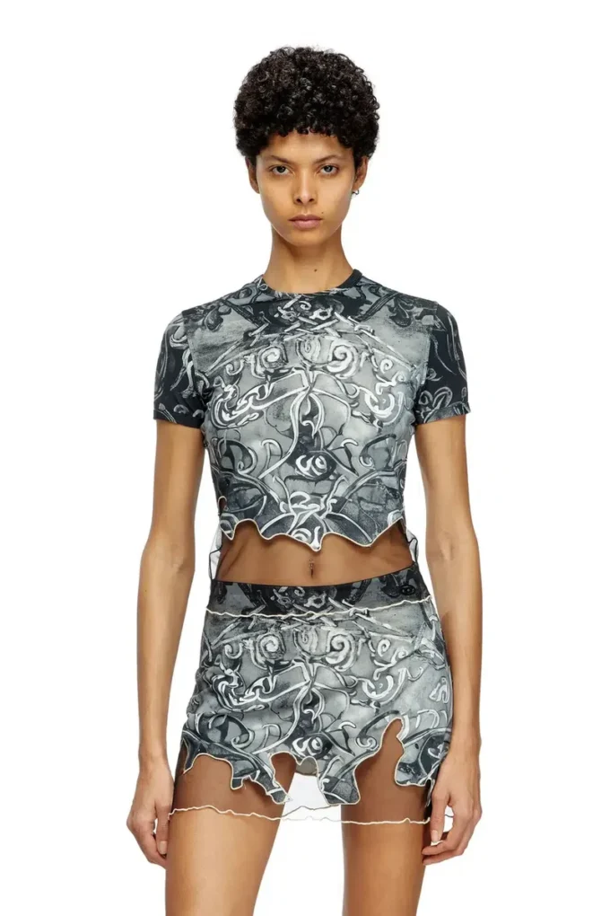 t-inlay Tricou din nailon cu imprimeu heraldic