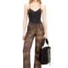 t-ley Body tanga din tricou cu nervuri marmorat