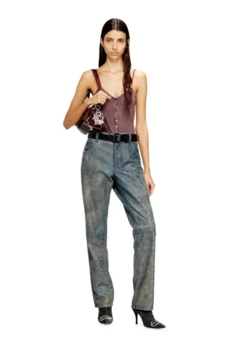 t-ley Body tanga din tricou cu nervuri marmorat