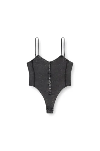 t-ley Body tanga din tricou cu nervuri marmorat