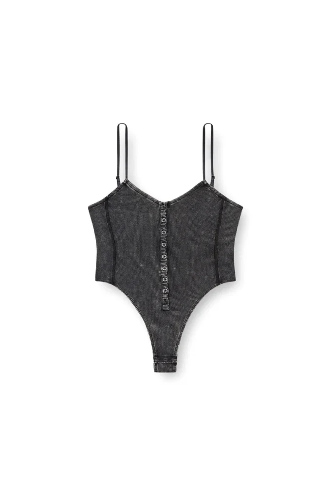 t-ley Body tanga din tricou cu nervuri marmorat