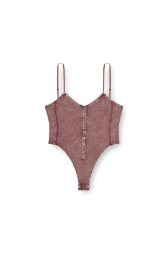 t-ley Body tanga din tricou cu nervuri marmorat