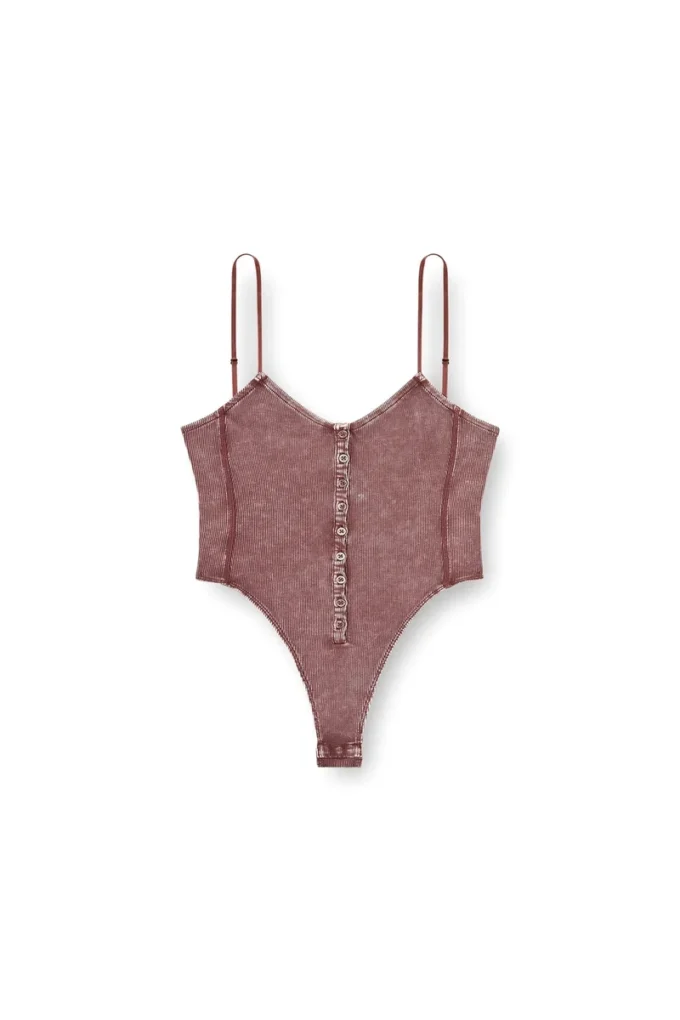 t-ley Body tanga din tricou cu nervuri marmorat