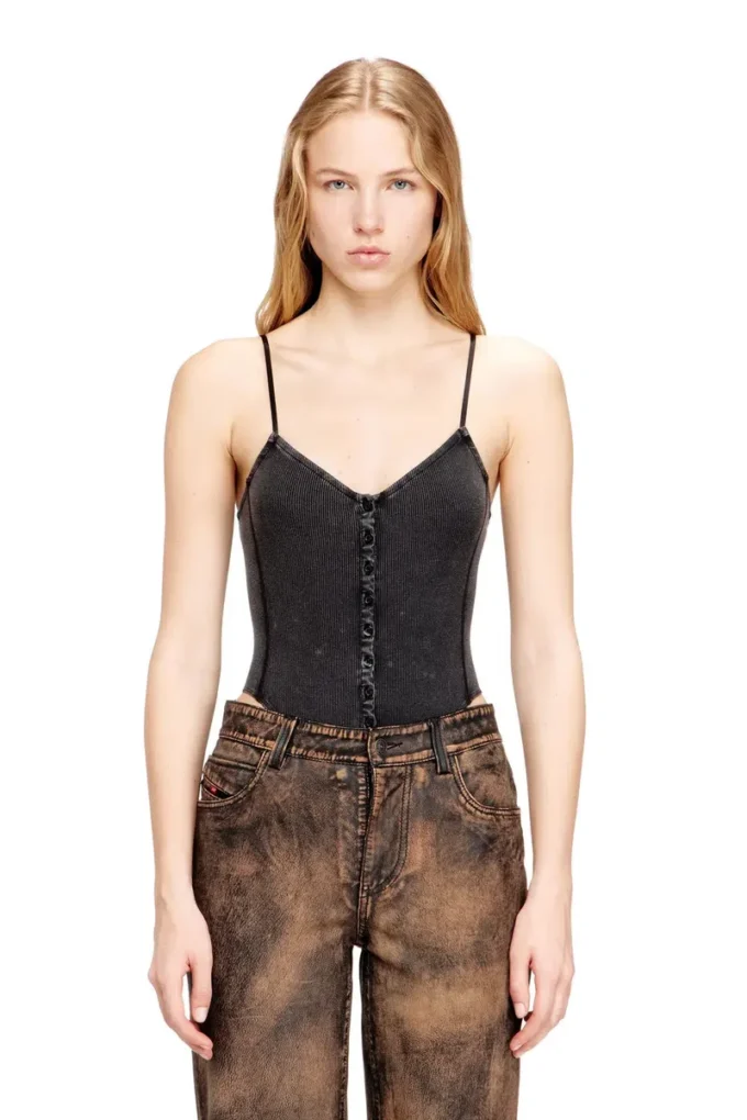 t-ley Body tanga din tricou cu nervuri marmorat