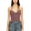 t-ley Body tanga din tricou cu nervuri marmorat