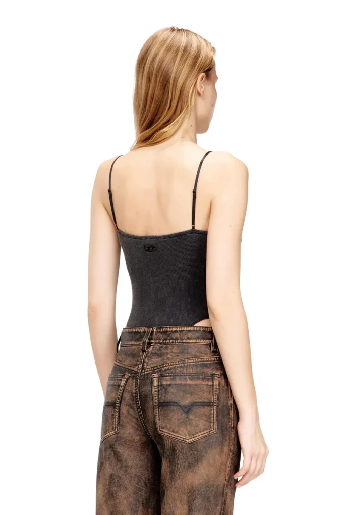 t-ley Body tanga din tricou cu nervuri marmorat