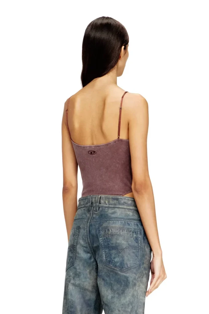 t-ley Body tanga din tricou cu nervuri marmorat