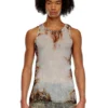 t-lifty-burn-art Tricou din tul cu imprimeu din plastic ars