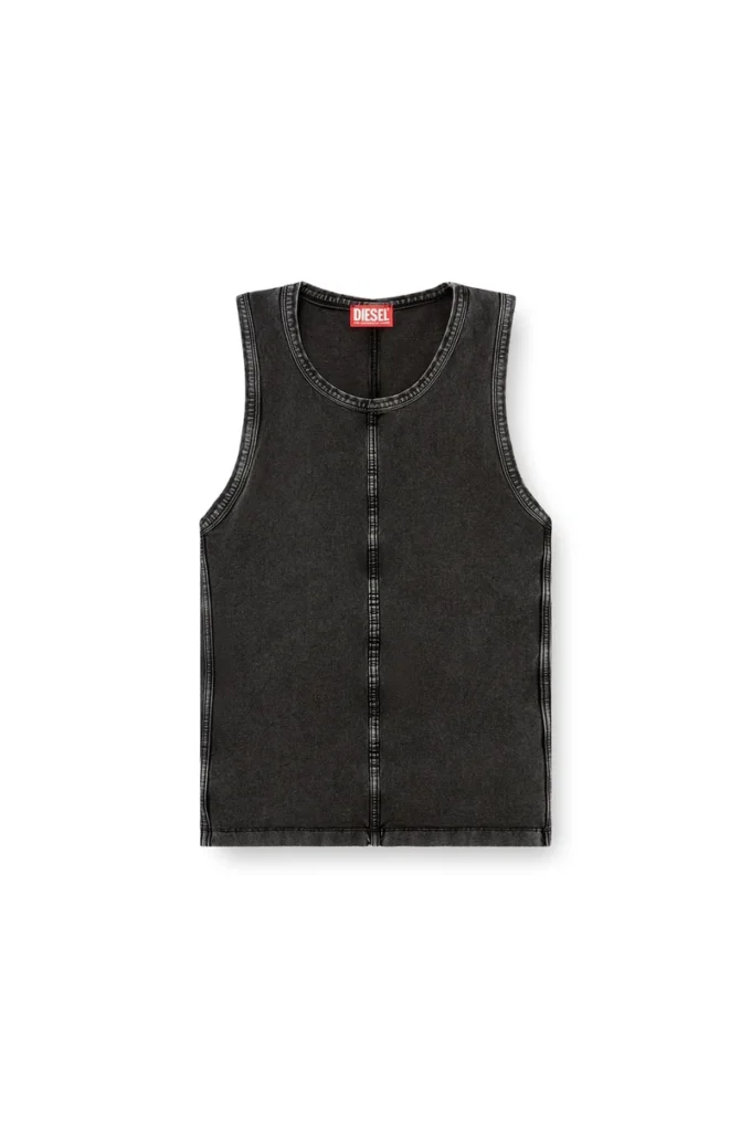 t-mely-sl Maiou din tricou cu aspect denim