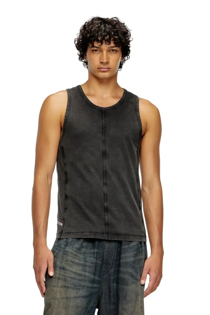t-mely-sl Maiou din tricou cu aspect denim