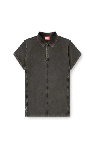t-nomely Tricou polo din jersey cu aspect denim