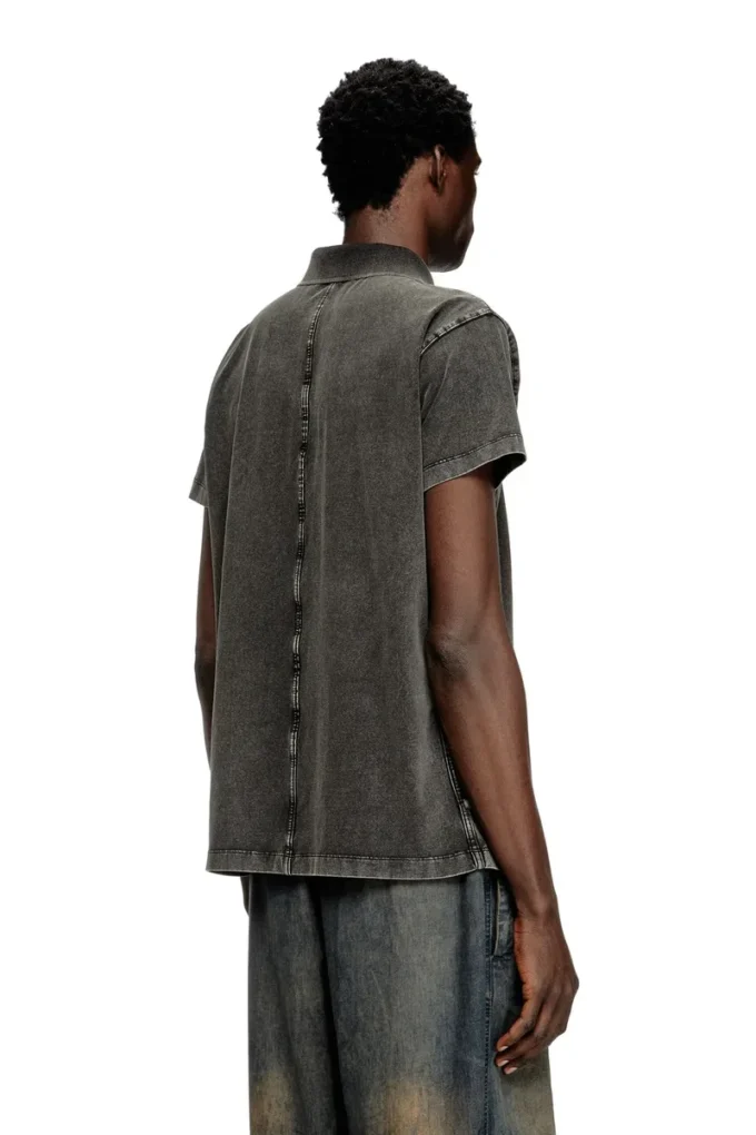 t-nomely Tricou polo din jersey cu aspect denim t-nomely Tricou polo din jersey cu aspect denim