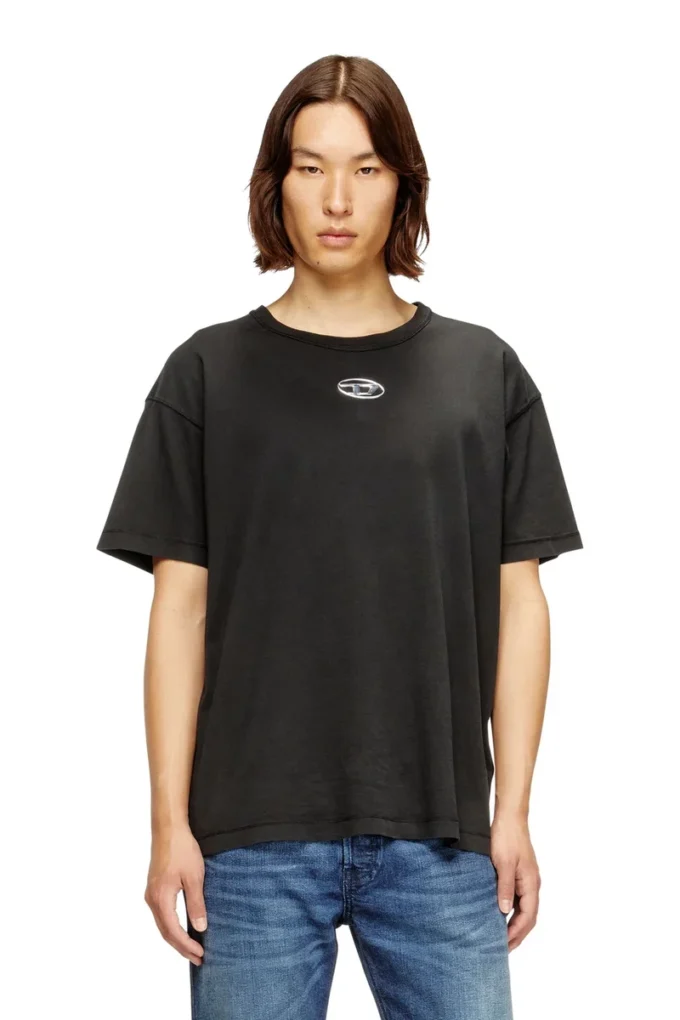 t-norm-iod Tricou din bumbac ușor, cu logo metalic Oval D