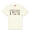 t-norm-t2 Tricou cu slogan și spălare burnout t-norm-t2 Tricou cu slogan și spălare burnout