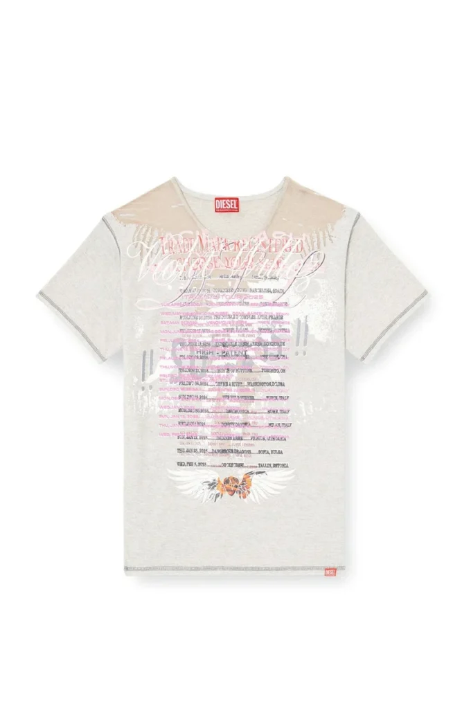 t-normac Tricou cu guler rotund și imprimeu cu versuri t-normac Tricou cu guler rotund și imprimeu cu versuri