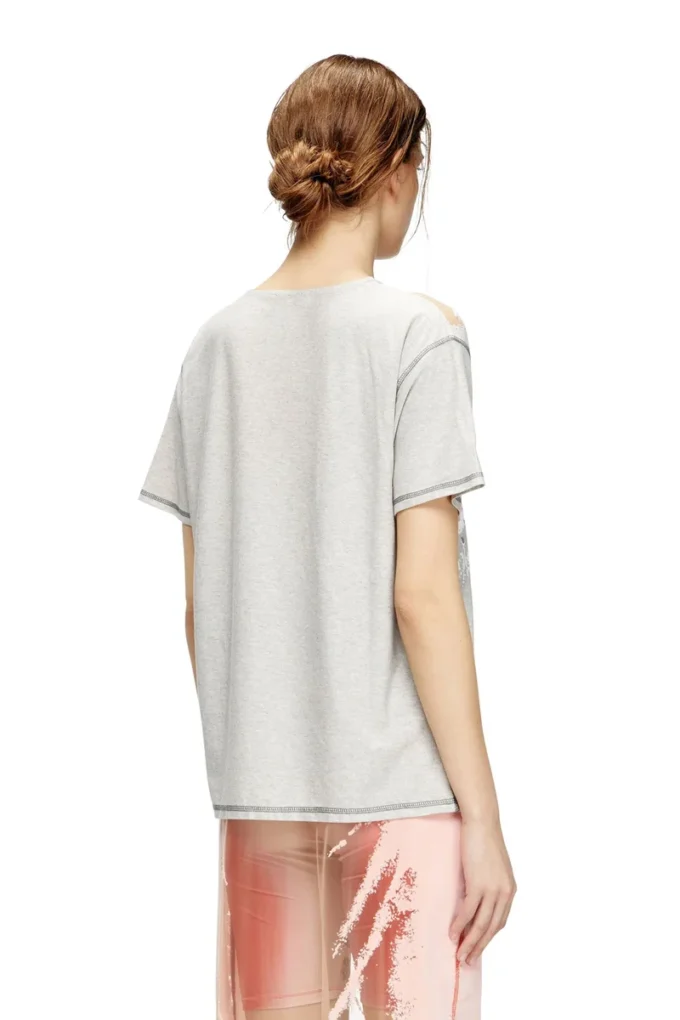 t-normac Tricou cu guler rotund și imprimeu cu versuri t-normac Tricou cu guler rotund și imprimeu cu versuri