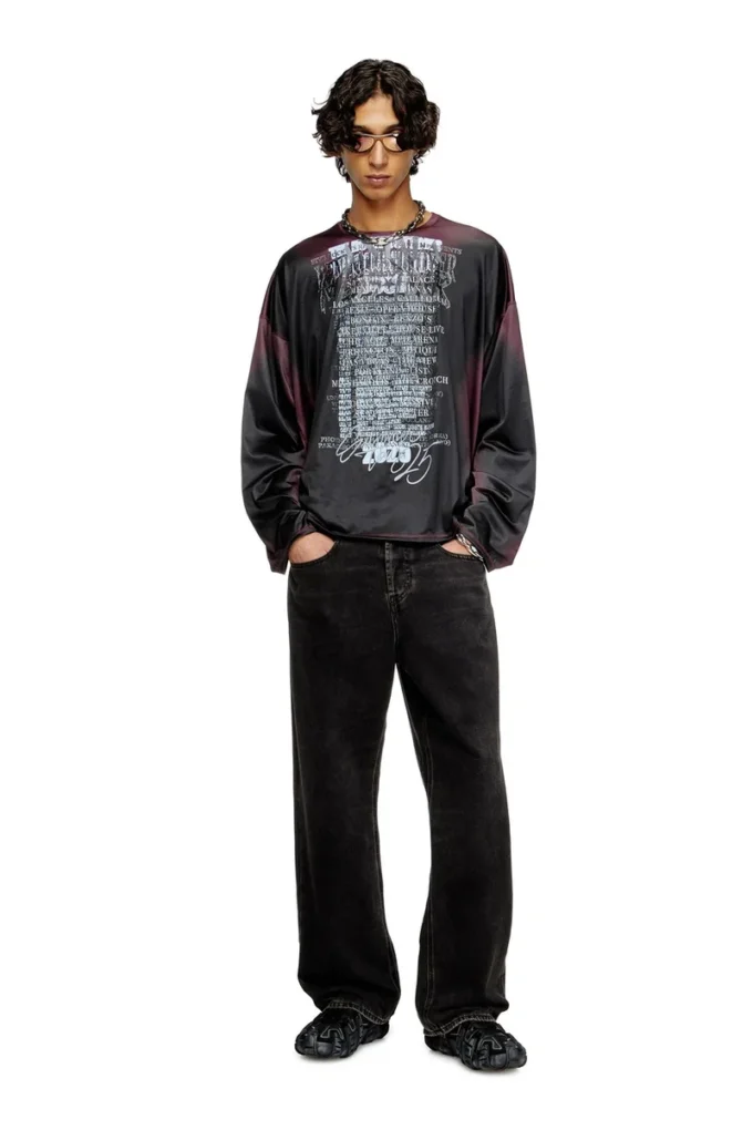 t-olavi-aa Tricou cu mâneci lungi din jersey tehnic cu imprimeu cu versuri