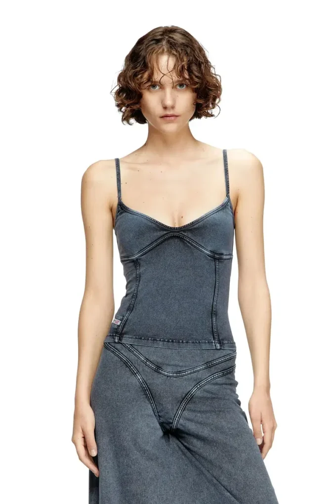 t-ony Top cu bretele din jersey cu aspect denim