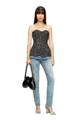 t-orset Top corset bouclé cu decolteu ultra-adânc