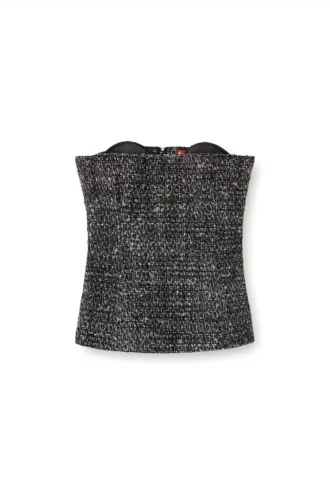 t-orset Top corset bouclé cu decolteu ultra-adânc