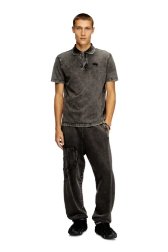 t-rejust-nc-den Tricou polo din tricot cu aspect denim
