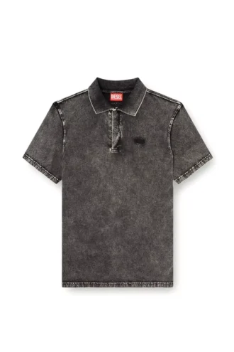 t-rejust-nc-den Tricou polo din tricot cu aspect denim
