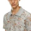 t-smith-devor Tricou polo din tul cu jersey distrus t-smith-devor Tricou polo din tul cu jersey distrus