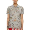 t-smith-devor Tricou polo din tul cu jersey distrus t-smith-devor Tricou polo din tul cu jersey distrus