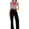 t-uncuties-long-s5 Tricou slim fit cu imprimeu inimă și ținte t-uncuties-long-s5 Tricou slim fit cu imprimeu inimă și ținte