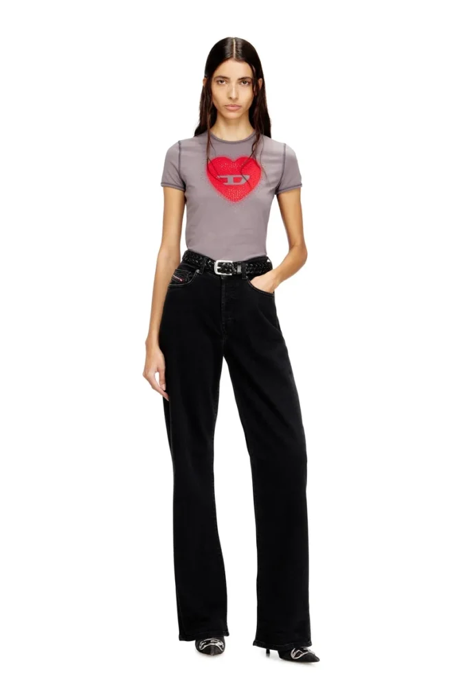 t-uncuties-long-s5 Tricou slim fit cu imprimeu inimă și ținte t-uncuties-long-s5 Tricou slim fit cu imprimeu inimă și ținte