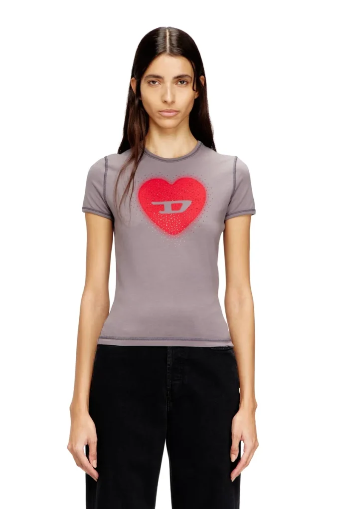 t-uncuties-long-s5 Tricou slim fit cu imprimeu inimă și ținte t-uncuties-long-s5 Tricou slim fit cu imprimeu inimă și ținte