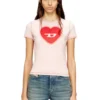 t-uncuties-long-s5 Tricou slim fit cu imprimeu inimă și ținte t-uncuties-long-s5 Tricou slim fit cu imprimeu inimă și ținte