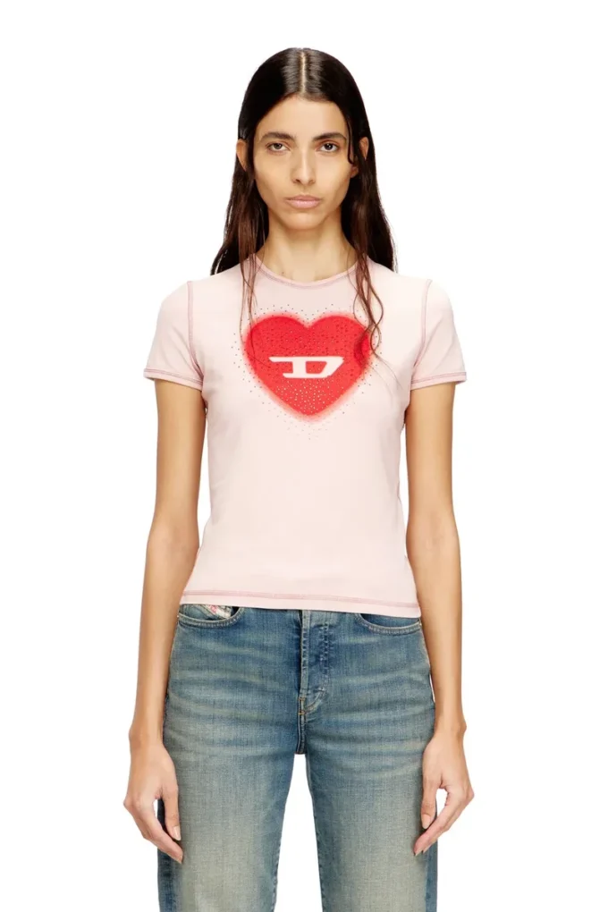 t-uncuties-long-s5 Tricou slim fit cu imprimeu inimă și ținte t-uncuties-long-s5 Tricou slim fit cu imprimeu inimă și ținte