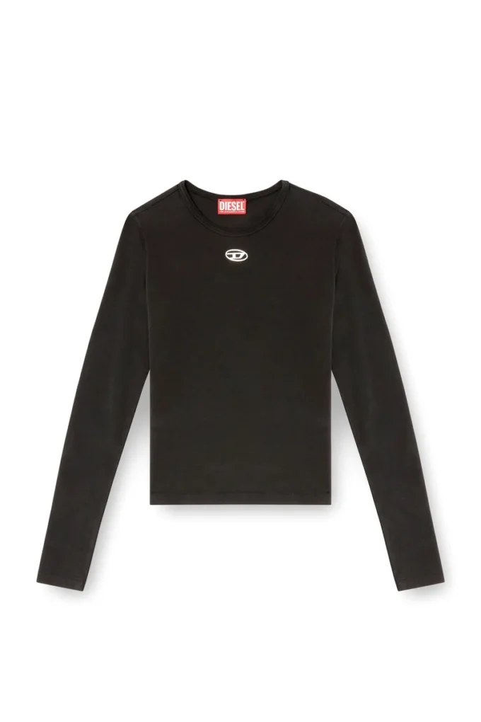 t-uncutieslong-ls-od Pulover din bumbac cu logo Oval D