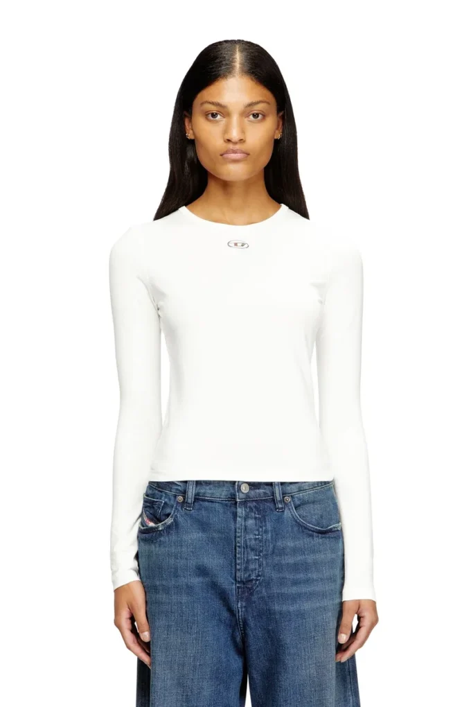 t-uncutieslong-ls-od Pulover din bumbac cu logo Oval D