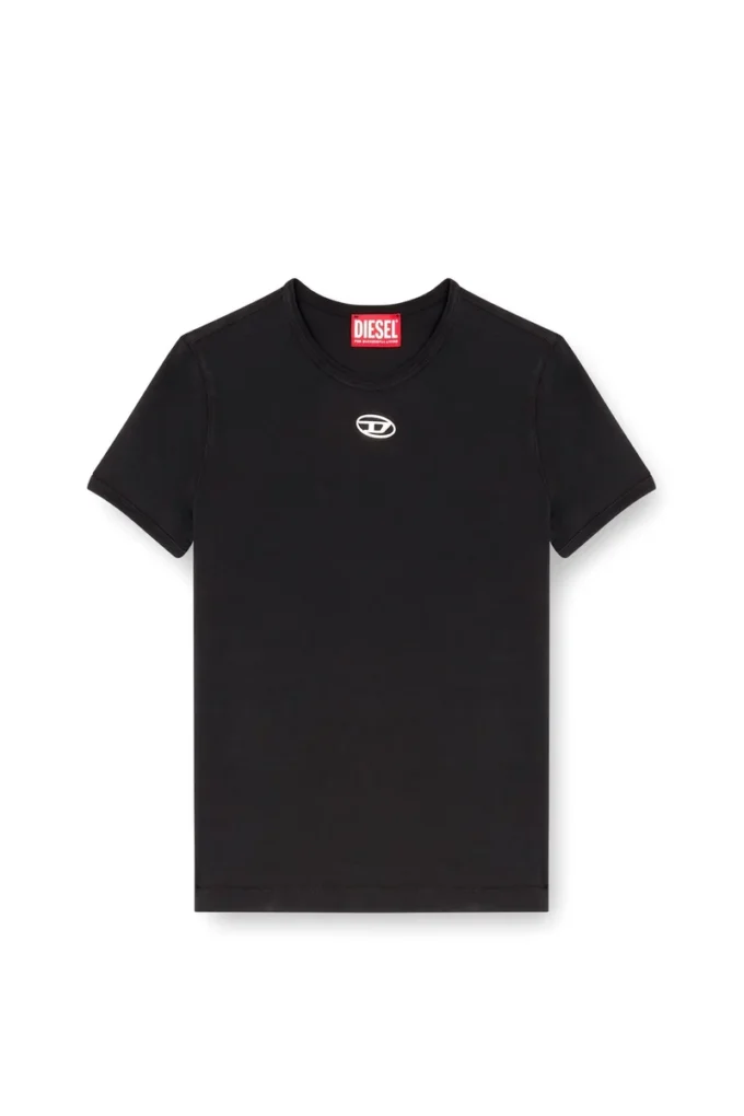 t-uncutieslong-od Tricou slim fit cu logo oval D metalic t-uncutieslong-od Tricou slim fit cu logo oval D metalic