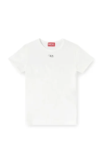 t-uncutieslong-od Tricou slim fit cu logo oval D metalic