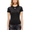 t-uncutieslong-od Tricou slim fit cu logo oval D metalic t-uncutieslong-od Tricou slim fit cu logo oval D metalic