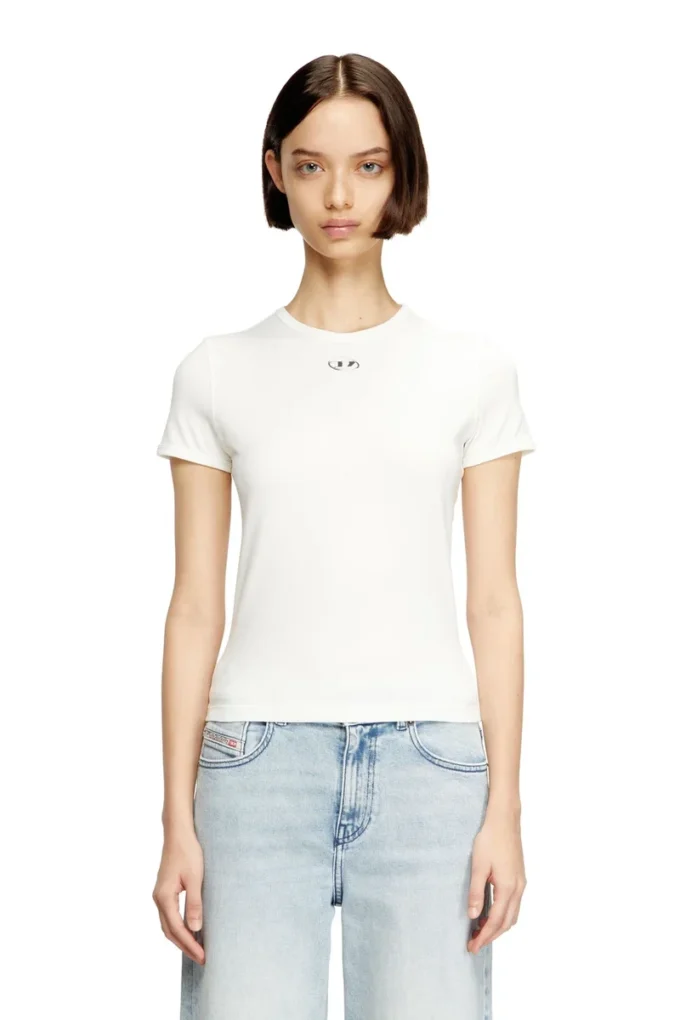 t-uncutieslong-od Tricou slim fit cu logo oval D metalic t-uncutieslong-od Tricou slim fit cu logo oval D metalic