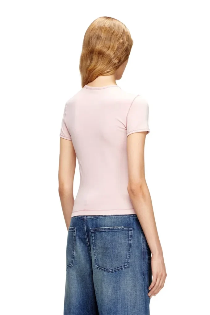 t-uncutieslong-od Tricou slim fit cu logo oval D metalic t-uncutieslong-od Tricou slim fit cu logo oval D metalic