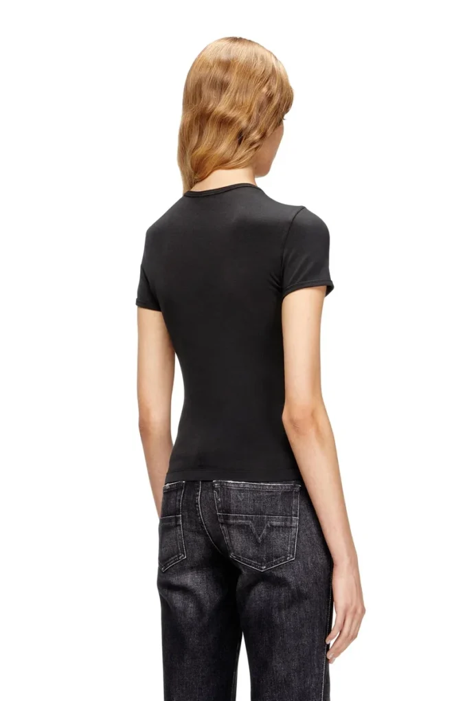 t-uncutieslong-od Tricou slim fit cu logo oval D metalic t-uncutieslong-od Tricou slim fit cu logo oval D metalic
