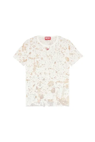 t-uncyna Tricou din tul cu jersey distrus