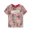 t-unkyel Top din jersey skinny cu imprimeu floral și paiete