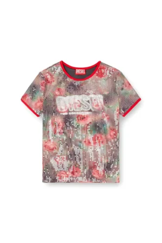 t-unkyel Top din jersey skinny cu imprimeu floral și paiete t-unkyel Top din jersey skinny cu imprimeu floral și paiete
