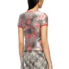 t-unkyel Top din jersey skinny cu imprimeu floral și paiete