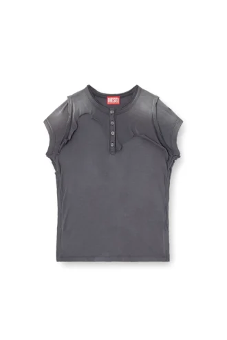 t-unrawy Tricou Henley cu efect peel-off t-unrawy Tricou Henley cu efect peel-off