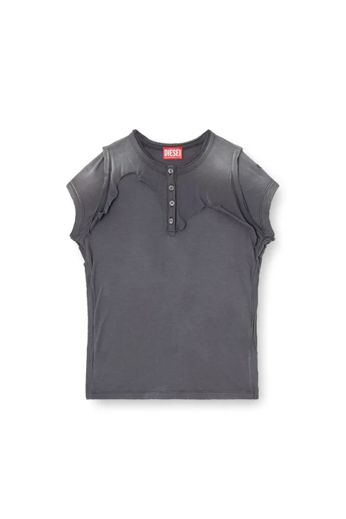 t-unrawy Tricou Henley cu efect peel-off